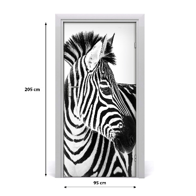 Samolepící fototapeta na dveře Zebra ve sněhu