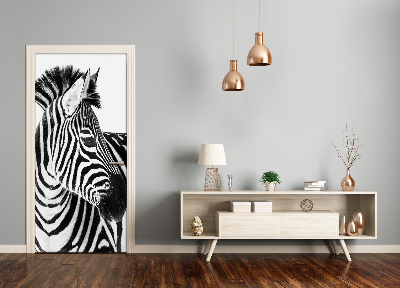 Samolepící fototapeta na dveře Zebra ve sněhu