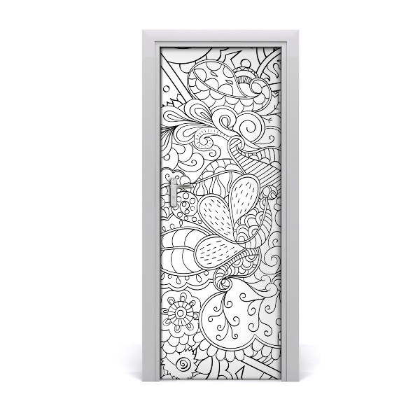 Samolepící fototapeta na dveře pozadí Zentangle