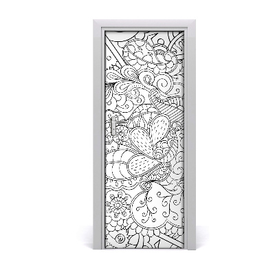 Samolepící fototapeta na dveře pozadí Zentangle