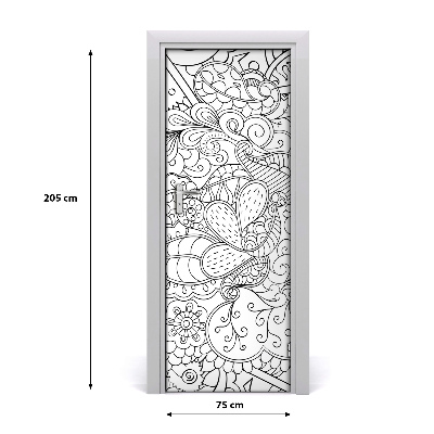 Samolepící fototapeta na dveře pozadí Zentangle