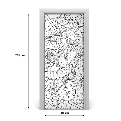 Samolepící fototapeta na dveře pozadí Zentangle