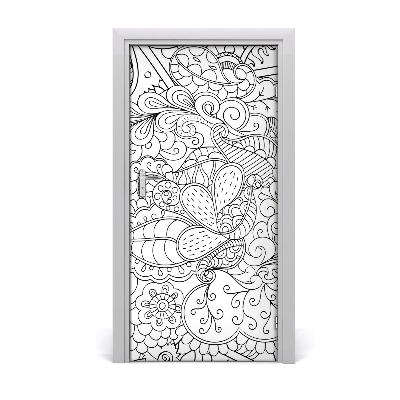 Samolepící fototapeta na dveře pozadí Zentangle