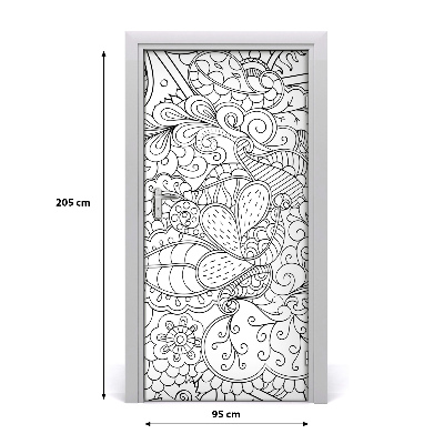 Samolepící fototapeta na dveře pozadí Zentangle