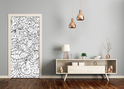 Samolepící fototapeta na dveře pozadí Zentangle