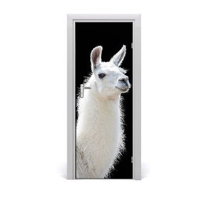 Fototapeta samolepící na dveře bílá lama