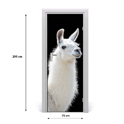 Fototapeta samolepící na dveře bílá lama