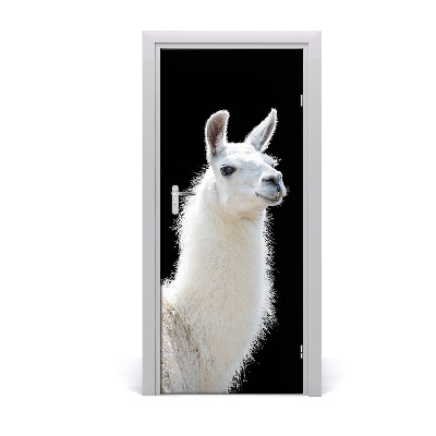 Fototapeta samolepící na dveře bílá lama