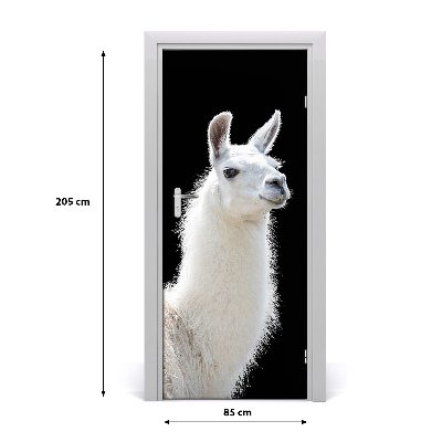 Fototapeta samolepící na dveře bílá lama