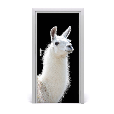 Fototapeta samolepící na dveře bílá lama