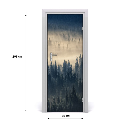 Fototapeta na dveře samolepící mlha nad lesem