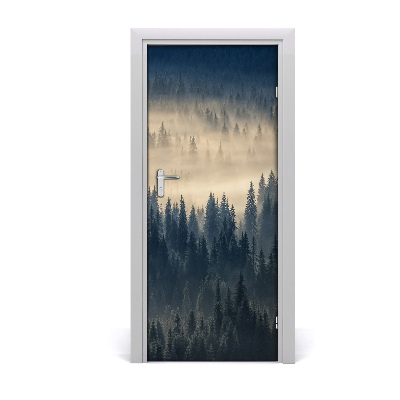 Fototapeta na dveře samolepící mlha nad lesem