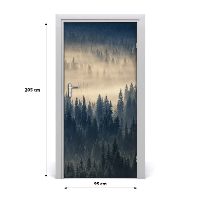 Fototapeta na dveře samolepící mlha nad lesem