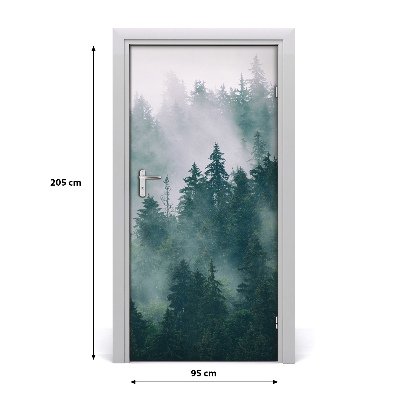 Fototapeta na dveře mlha nad lesem