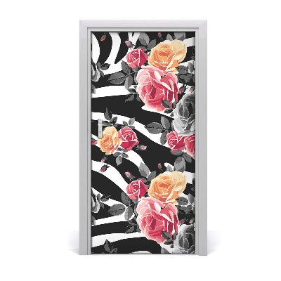 Samolepící fototapeta na dveře růže zebra