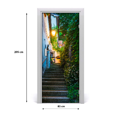 Fototapeta samolepící dveře staré město schody