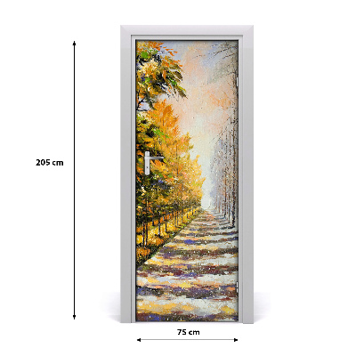 Fototapeta na dveře zima podzim