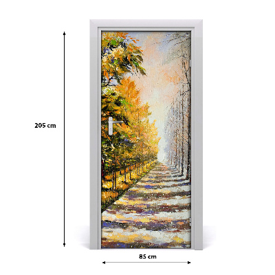 Fototapeta na dveře zima podzim