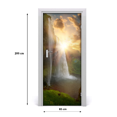 Fototapeta samolepící dveře vodopády Island