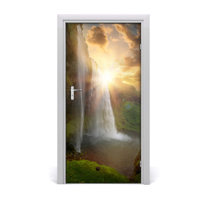 Fototapeta samolepící dveře vodopády Island
