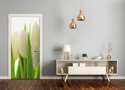 Fototapeta na dveře Bílé tulipány