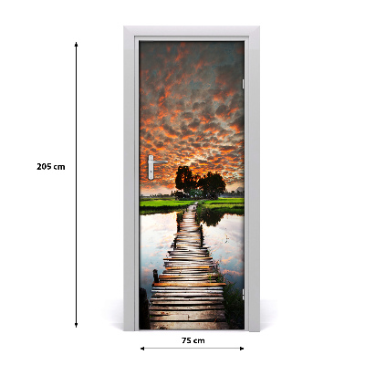 Fototapeta na dveře dřevěný most