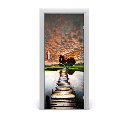 Fototapeta na dveře dřevěný most