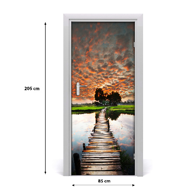 Fototapeta na dveře dřevěný most