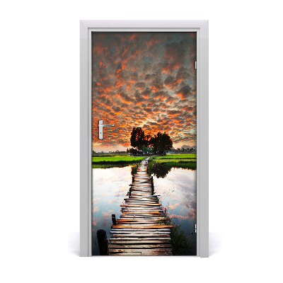 Fototapeta na dveře dřevěný most