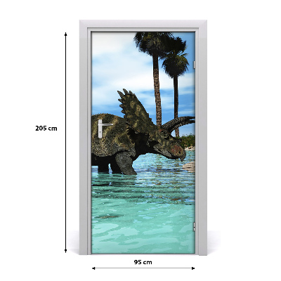 Samolepící fototapeta na dveře Dinozaury na pláži