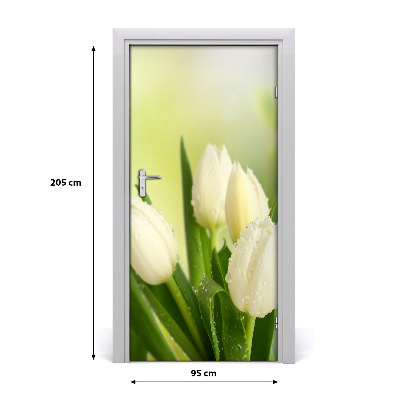 Fototapeta na dveře Bílé tulipány