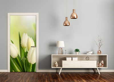Fototapeta na dveře Bílé tulipány