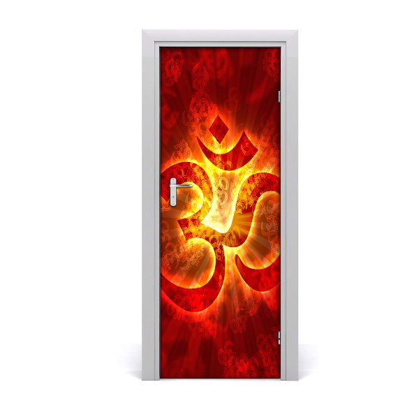 Fototapeta na dveře hořící znak