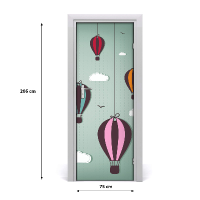 Samolepící fototapeta na dveře Letající balony