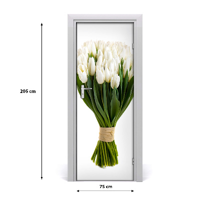 Fototapeta na dveře Bílé tulipány