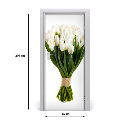 Fototapeta na dveře Bílé tulipány