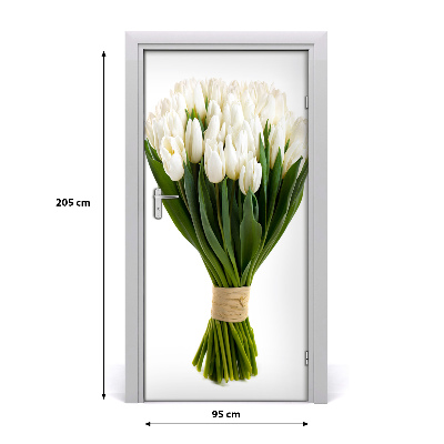 Fototapeta na dveře Bílé tulipány