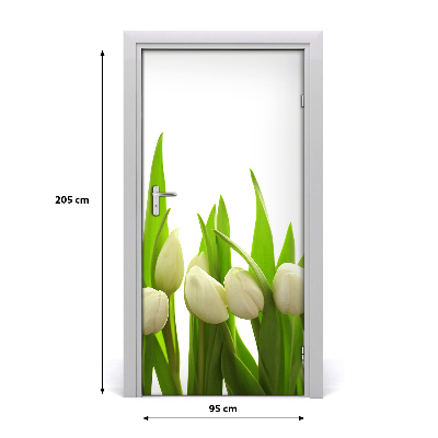 Fototapeta na dveře Bílé tulipány
