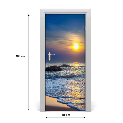 Fototapeta na dveře západ slunce pláž