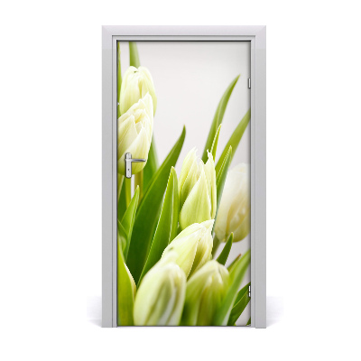 Fototapeta na dveře Bílé tulipány