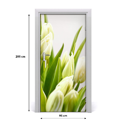 Fototapeta na dveře Bílé tulipány