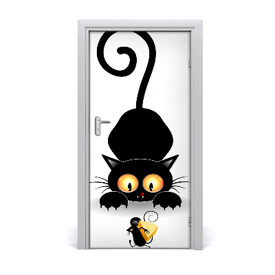 Samolepící fototapeta na dveře Kočka a myš