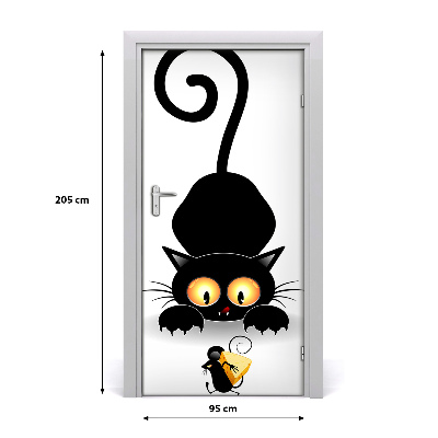 Samolepící fototapeta na dveře Kočka a myš