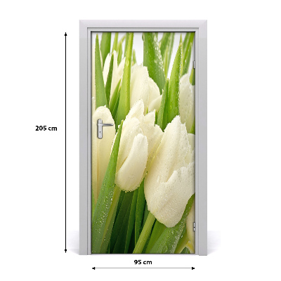 Fototapeta samolepící Bílé tulipány