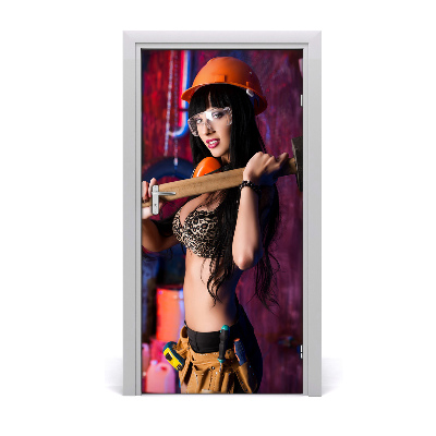 Fototapeta na dveře žena dělník