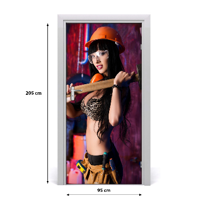Fototapeta na dveře žena dělník
