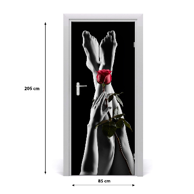 Fototapeta na dveře růže a stopy