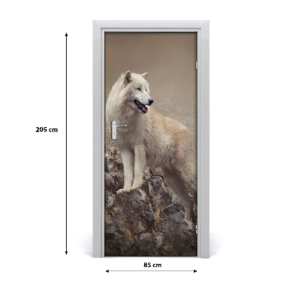Samolepící fototapeta na dveře Vlk na skále