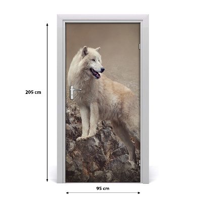 Samolepící fototapeta na dveře Vlk na skále