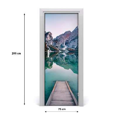 Fototapeta samolepící na dveře horské jezero